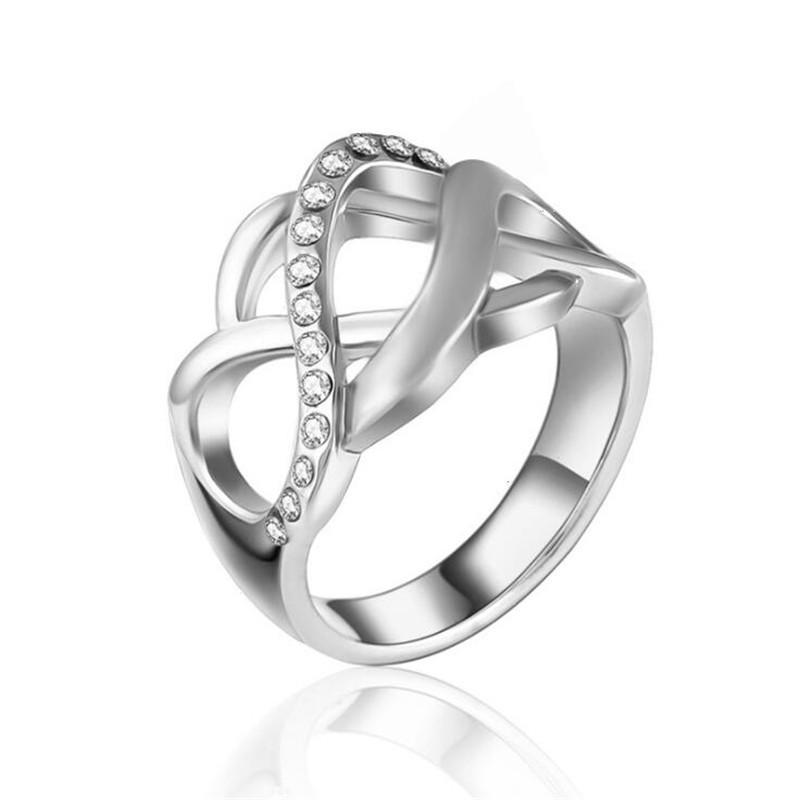 Ring Hollow-out Cross Inlaid Rhinestones