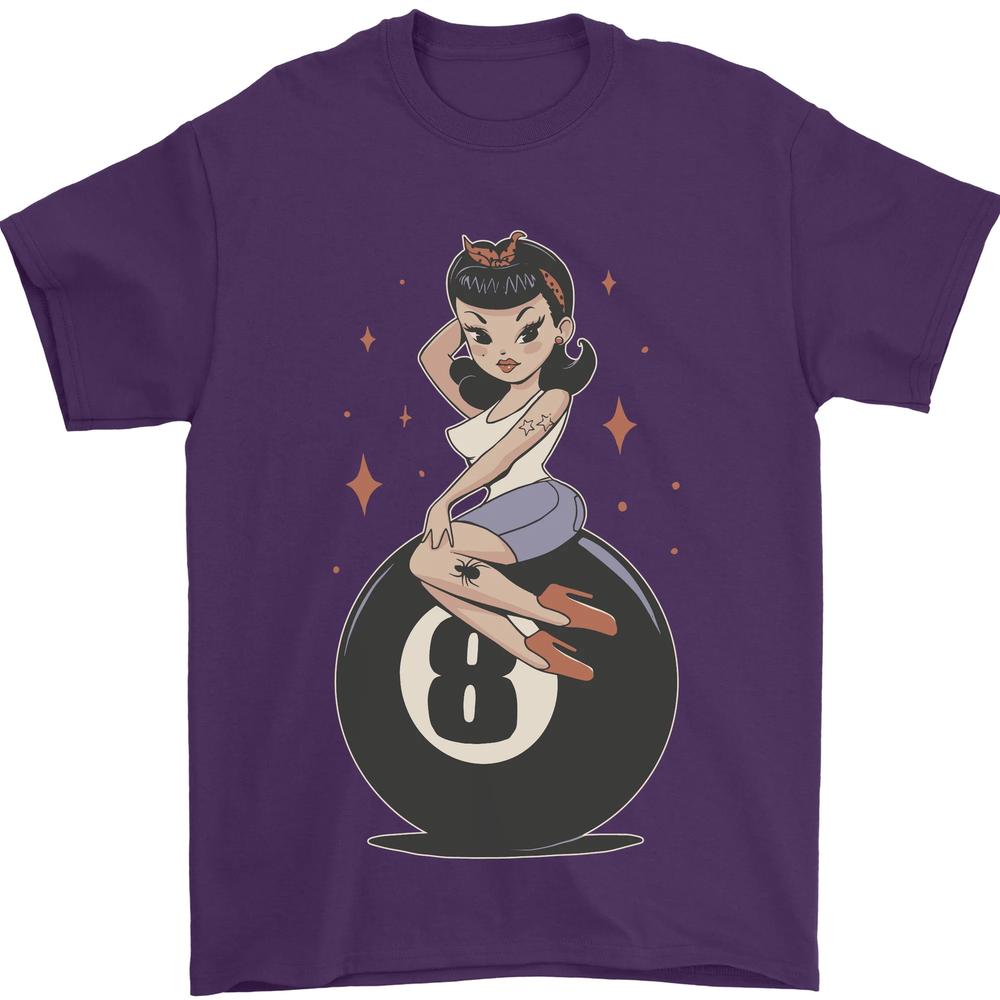 8Ball Pinup Pool Unisexs TShirt 100 Cotton