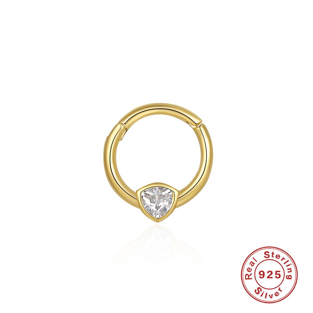 Wind S925 Sterling Silver Star Diamond Temperament Cartilage Piercing Earrings Ear Buckle Nose Ring Dual Use