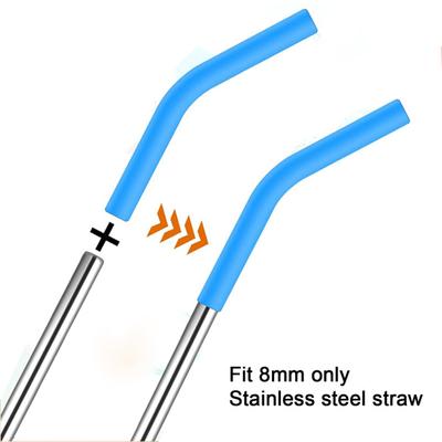 2 Stück Silikon-Strohhalm-Spitzenabdeckungen für Metall-Strohhalme, wiederverwendbarer Strohhalmschutz in Lebensmittelqualität, flexibel, BPA-frei, temperaturbeständig, Ersatzspitzen für den Winkel