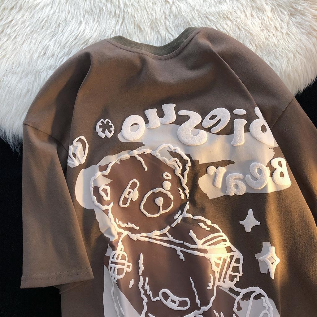 Summer fiti Cartoon Print ort Sve T-irt Women's Casual Comfortable Cotton Top Street Sle Creative Design