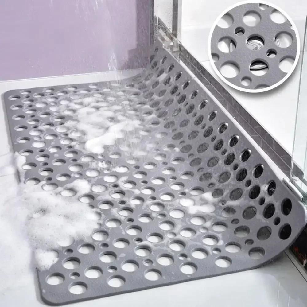 Hollow Hydrophobic Thicken Anti Slip Pad Shower Bath Mat Antibacterial Suction Cup Bathroom Rug Massage Pad Bathroom Accessories