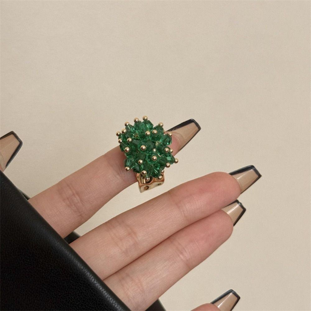 Korean Style Y2K Open Ring Firework Finger Buckle Cute Beaded Flower  Ring  Decoration