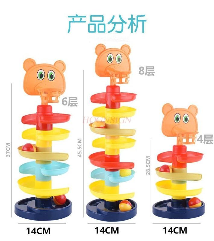Ball Toys Puzzle Fun Track Sliding Ball Tower Rotating Folding And Early Childhood Education Children'S Toys