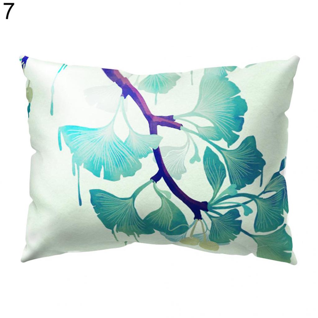 Tropical Green Leaves Rectangle Pillow Case Cushion Cover Sofa Home Decoration