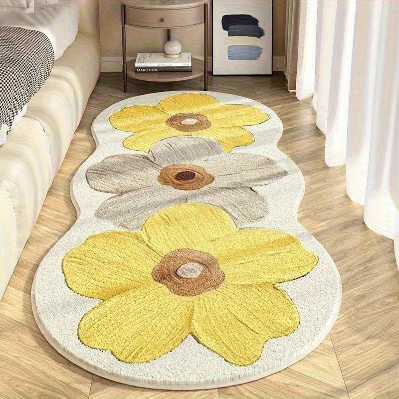 Cross-border Flower Imitation Cashmere Rug for Home, Living Room, Sofa, Bedroom, and Bedside