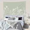Sage Green Floral Wildflower Tapestry Flowers Plants Botanical Botany Spring Herbs Wall Hanging Natural Watercolor Home Dorm