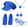 5Pieces Disco 50s 60s 70s 80s Set Rockstars Cool Outfits for Halloween Birthday Party Costume Dress Up Accessories