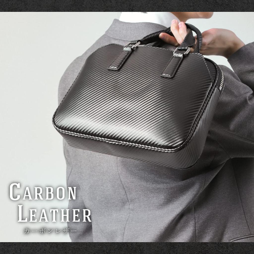 Business Bag Genuine Leather Lightweight Small B5 Leather Brand Slim Briefcase Thin Small Leather Black x Saffiano [PHLOX] Men's Women's (Black