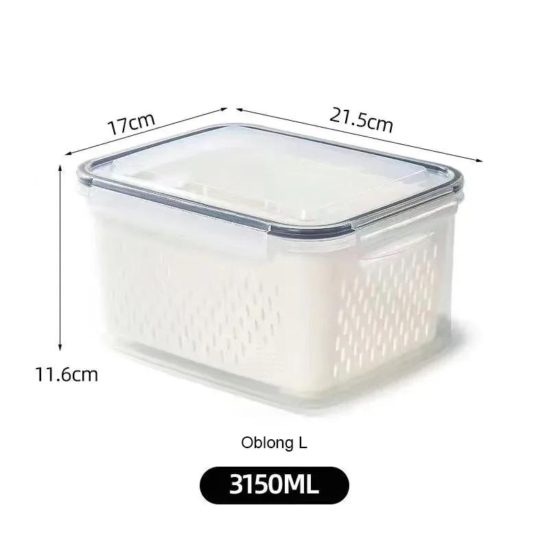 

Ящик для хранения холодильника, органайзер для холодильника, коробки для свежих овощей и фруктов, сливная корзина, контейнеры для хранения, кладовая, кухонный органайзер