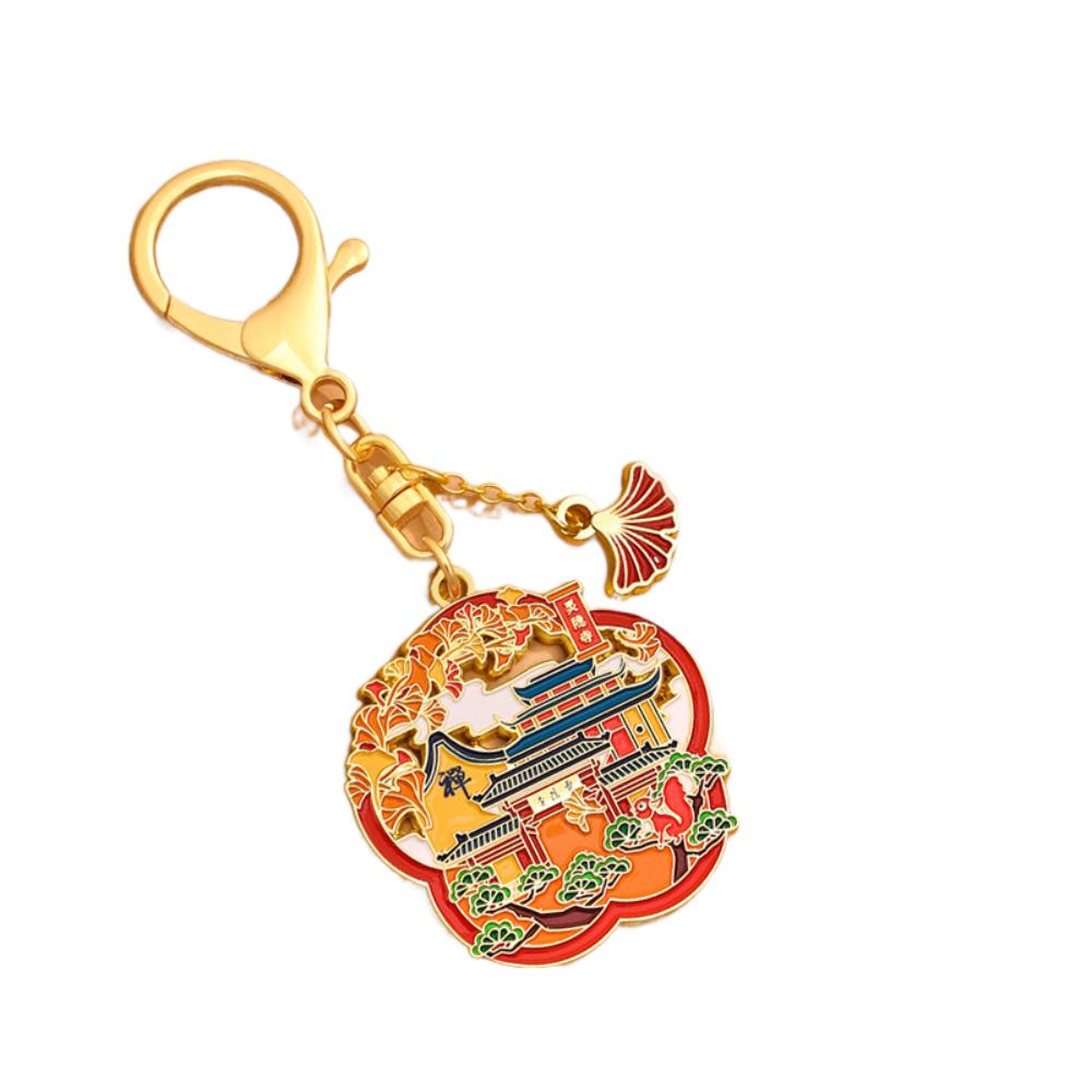 

Exquisite Vintage Flower Pendant Metal Car Keyring Creative Chinese Style Keychain Crafts Gift Style B