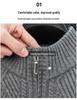 Men's Autumn/Winter Zipper Knit Sweater: Thick, Warm, Half-high Collar, Casual Style