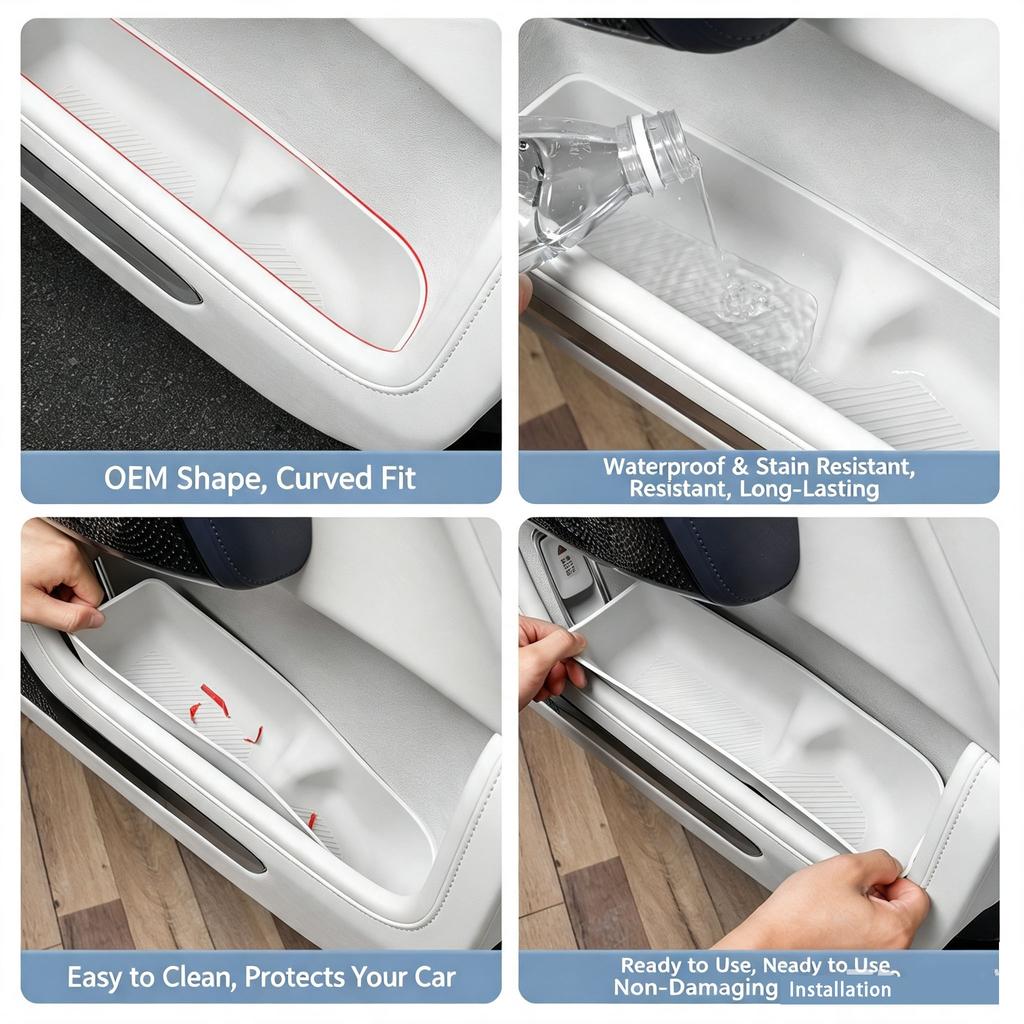 For ZEEKR 9X Car Door Storage Compartment, Door Slot, Interior Trim Accessories, Vehicle Silicone Fittings
