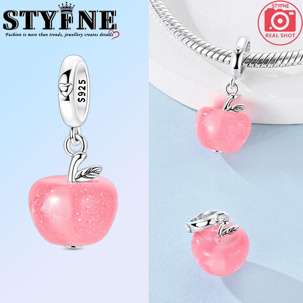 

Copper Pink Heart Cherry Lion Light Turns Red Apple Charms Beads Pendant For Original Bracelet Woman Girl Jewelry
