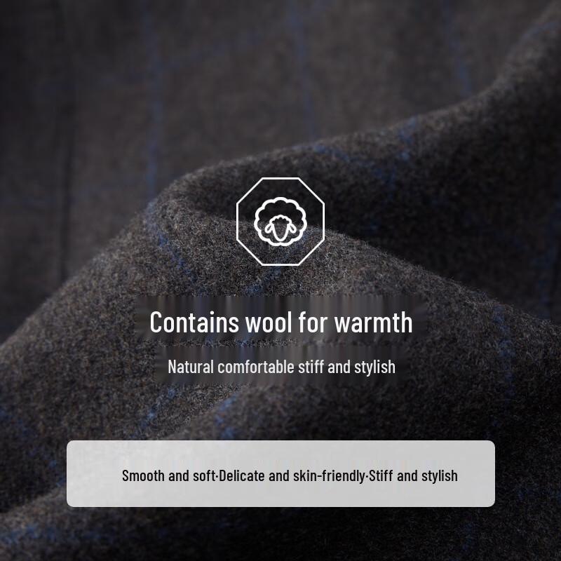 EMZ Erdos Men's Wool Blend Business Casual Overcoat