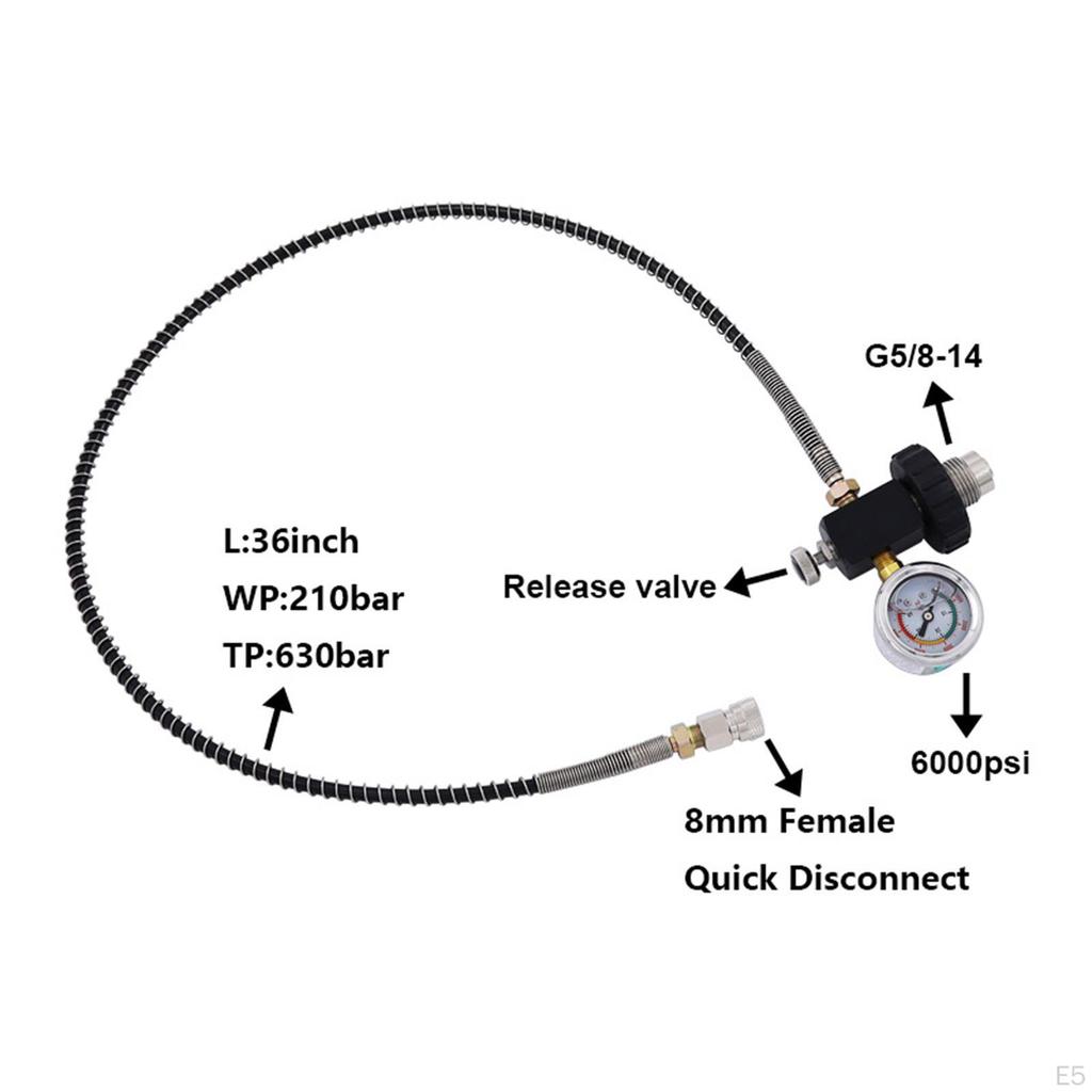 Durable Scuba Tank Refill Adapter with Extended Hose for Easy Filling