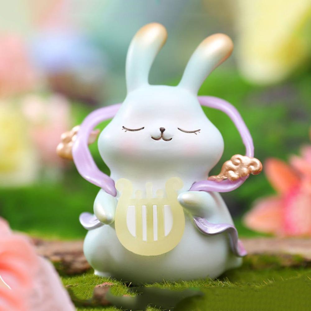 Colorful Bunny Series Model Toy Cartoon Ancient Costume Girl Doll  Desktop Ornament