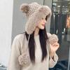 Thickened and Velvet Warm Hat, Winter Double-layer Outdoor Ear Protection, Cold and Windproof Knitted Hat, Women's Wool Hat
