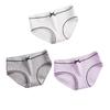 3Pcs Cotton Underwear Women Seamless Briefs Bowknot Stripes Underpants Breathable Mid-Waist Briefs for Female