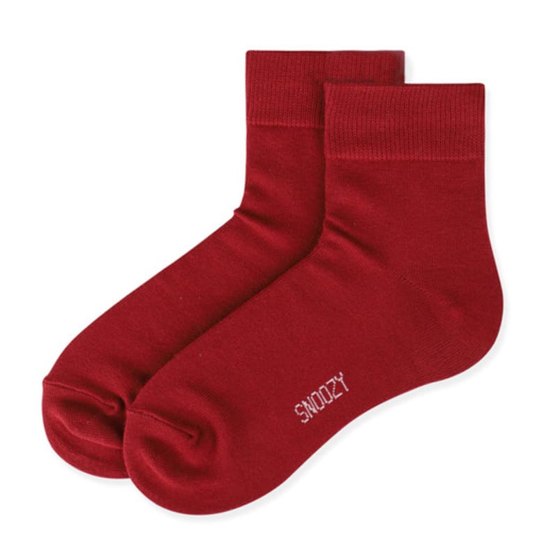 SNOOZY Baumwolle Mittelhohe Socken - Burgunderrot