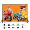 Cartoon Ricky Zoom Motorcycle Birthday Party Decoration Background Banner Racing Motorcycle Kids Baby Party Photo Shoot Props526
