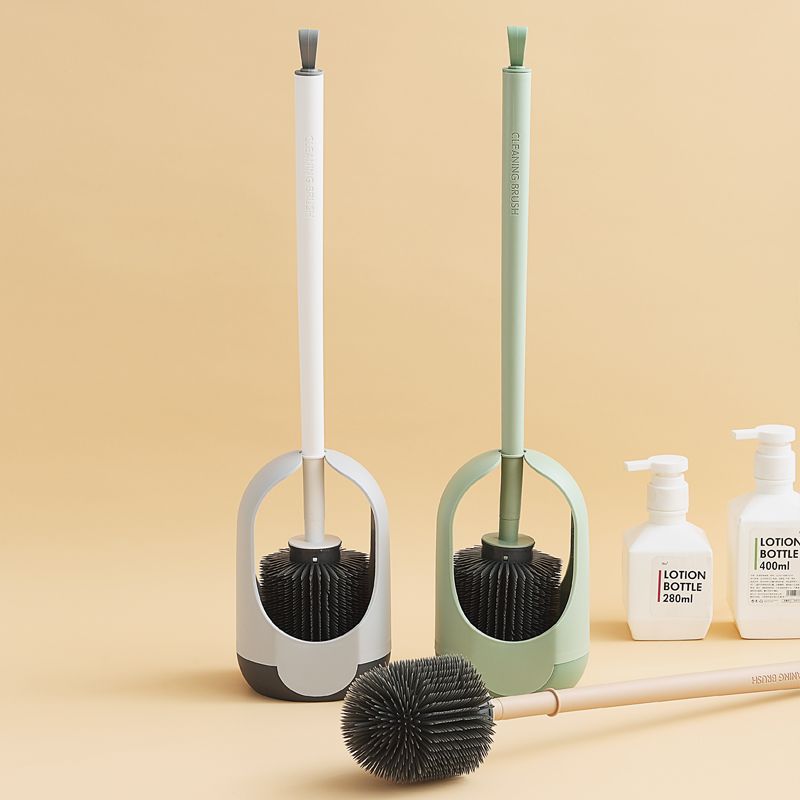 Toilet Brush with Base No Dead Corners Household Bathroom Cleaning Brush Long Handle Toilet Brush Wall Mounted Toilet Brush