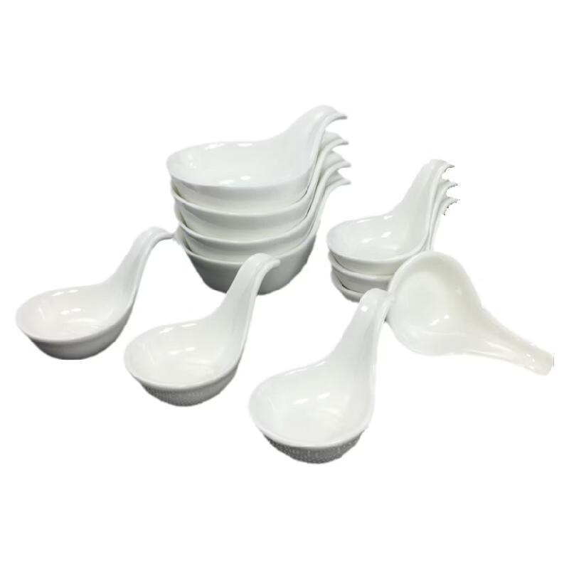 White Ceramic Caviar Spoons