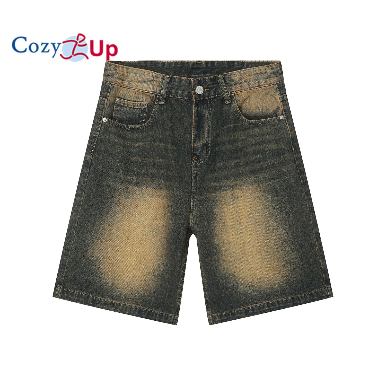 

Уютные мешковатые джинсовые шорты для мужчин. Спортивные повседневные длинные джинсовые шорты свободного кроя. L жёлтый