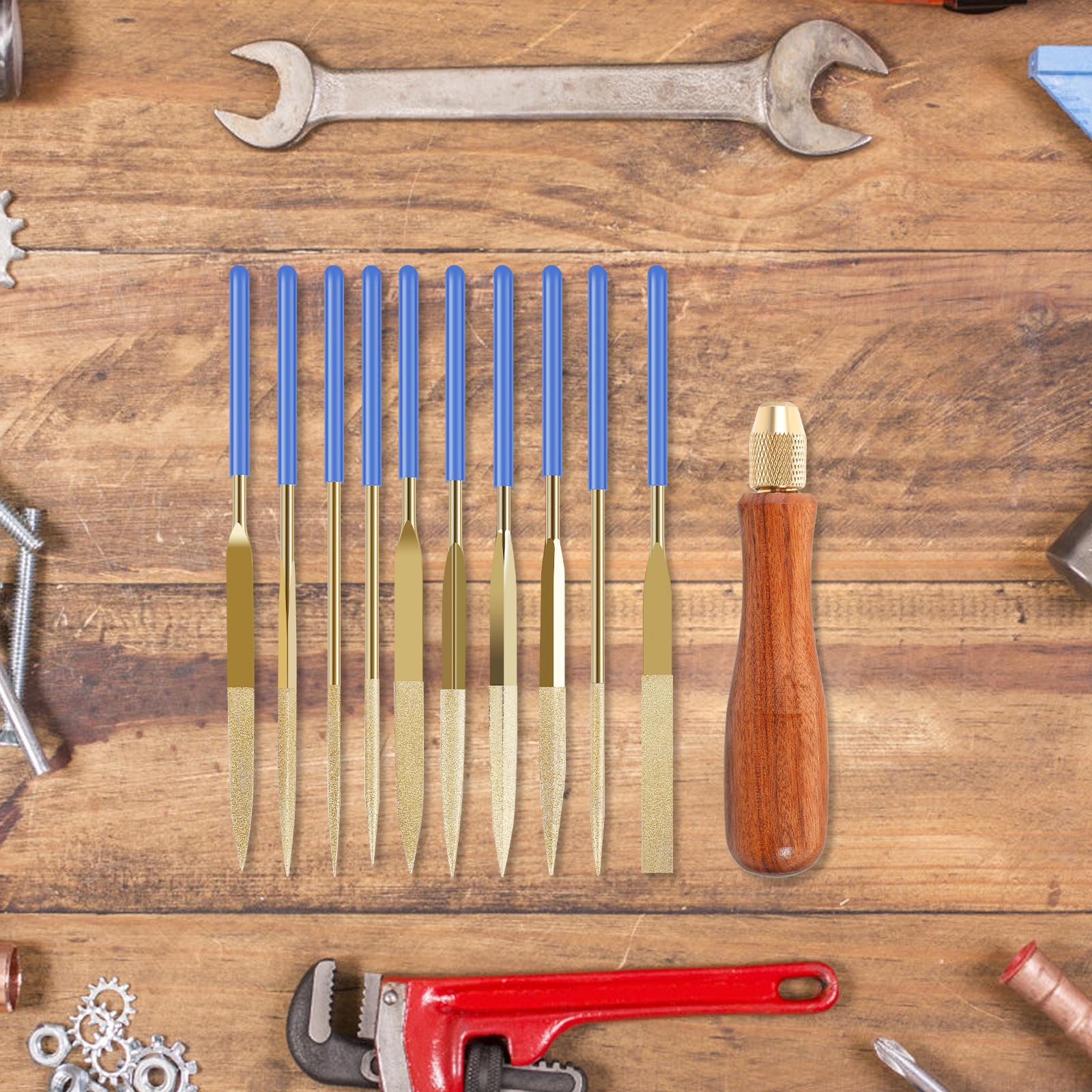 Wooden Handle Files Sturdy Wood Handle File Set Stable Good Counterweight Balance Shock Absorbing Wood Handle File Suitable