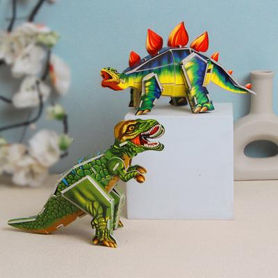 Kinder DIY 3D Zusammenbaubares Dinosaurier Modell Papierkarten Puzzle Handgemachtes Spielzeug für Kinder Jungen Geschenk Schreibtischdekorationen