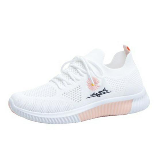 Women's Summer 2025 Breathable White Mesh Sneakers - Versatile Casual Shoes