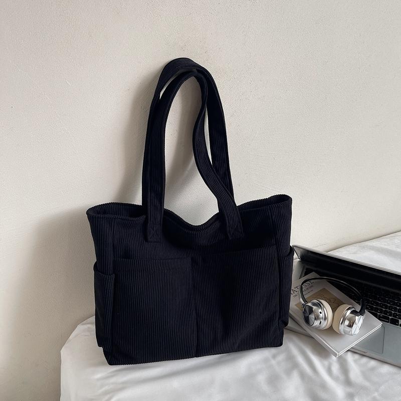 Lightweight Large Capacity Commuter Tote Bag Solid Color Shoulder Bag