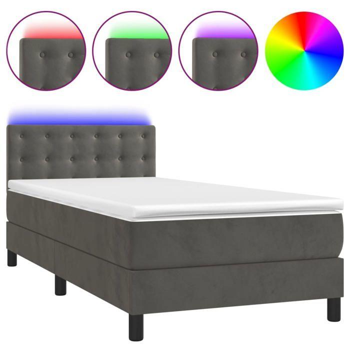 Exklusives Haus - Lattenrost mit LED-Matratze Dunkelgrau 100x200 cm