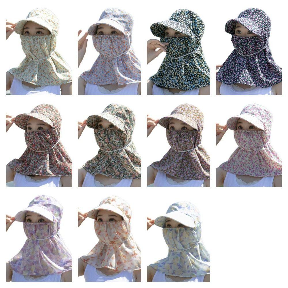 Sun Protection Women Sun Hat Ear Flap Sunscreen Bucket Hat Neck Protective Cover Cap  Summer