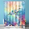 Blue Turtle Shower Curtain Waterproof Polyester Fabric Bathroom Decorative Shower Curtain With 12 Hooks Ocean Bathroom Curtain