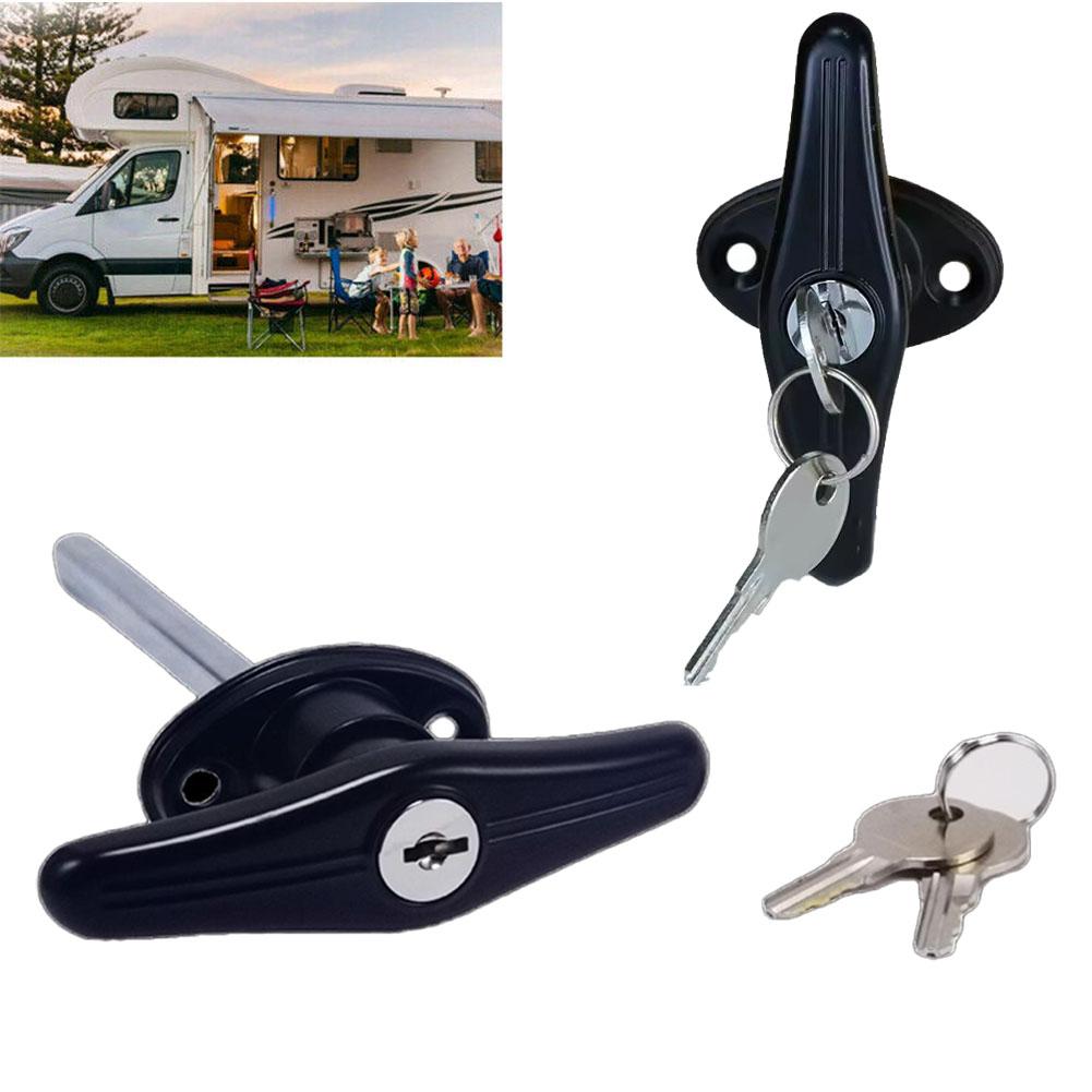 Keyed Lock Garage Door Lock Black Accessory Campervan Accessory Caravan Compatibility Smooth Finish For Caravan