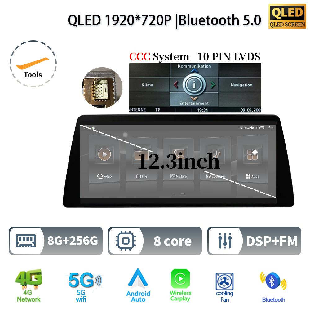 12.3" For BMW 7 Series E65 E66 Android 14 Car Radio Multimedia Stereo 4G GPS Navigation WIFI Wireless BT CarPlay Touch Screen
