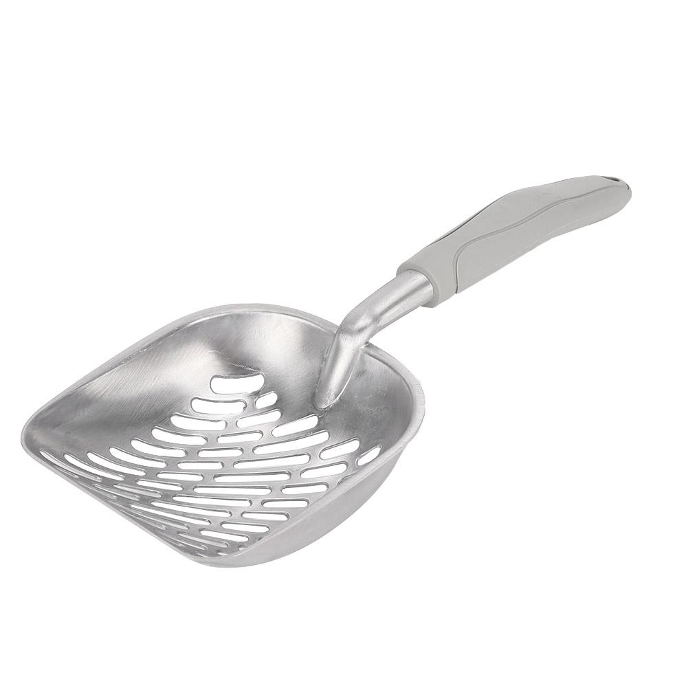 

Pet Spatula Cat Litter Scoop Sifter Deep Shovel Ergonomic Handle Stainless SteelGray серый