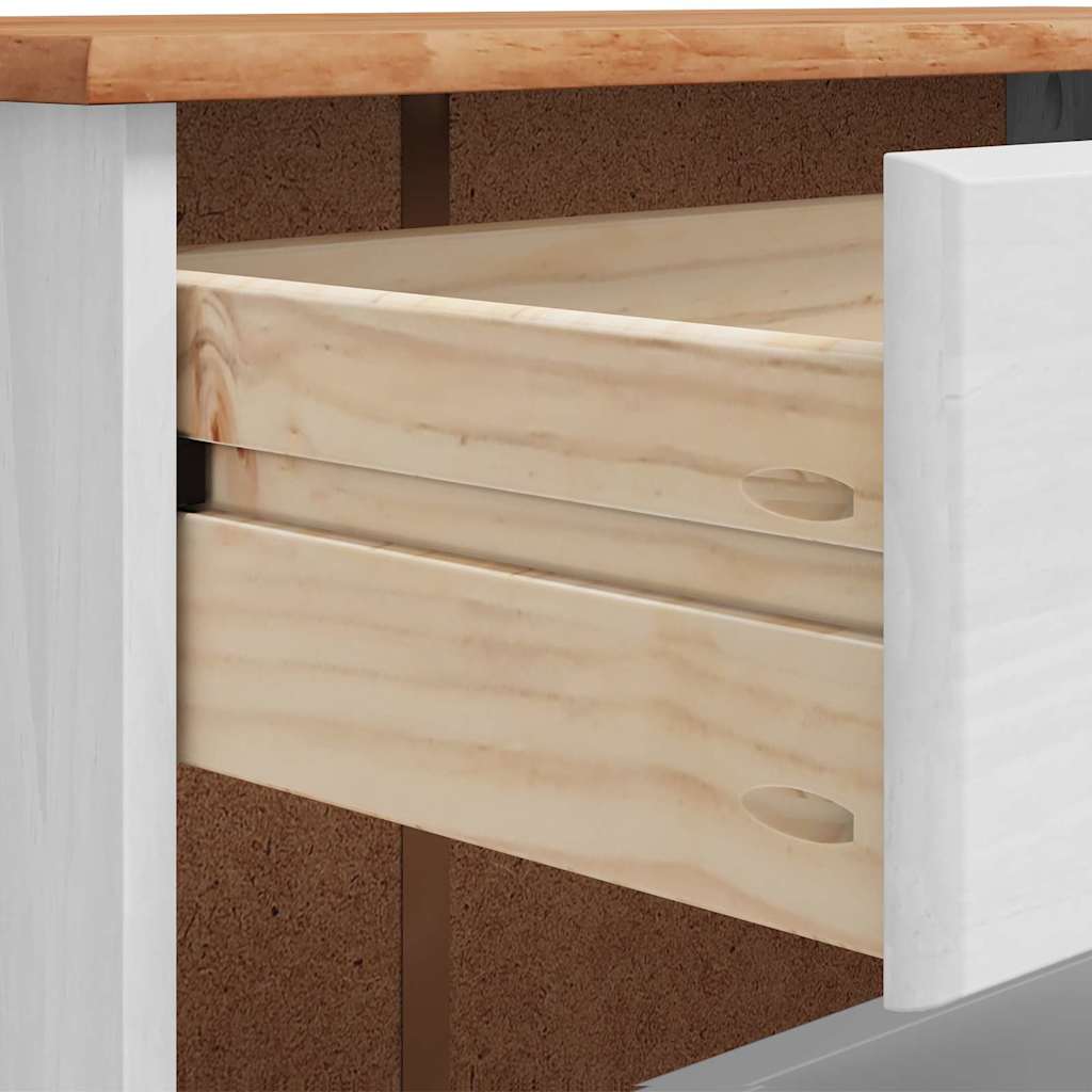 ASKIM Shoe Cabinet White 85 X 35 X 108 Cm Solid Pine Wood