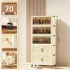 70-90cm No-Install Folding Storage Cabinet for Home, Living Room, Bedroom, Multi-layer Wardrobe, Sundries Organizer.