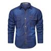 Wiosenne i jesienne koszule dżinsowe męskie odzież robocza koszule z długim rękawem europejskie i amerykańskie koszule prane jesienne koszule męskie