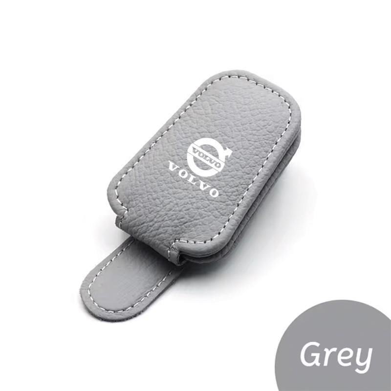 Car Sun Visor Magnetic Leather Sunglasses Clip For Volvo XC90 XC60 V50 S60 V70 V60 V40 S90 olestar AWD XC40 S80 T6 V90