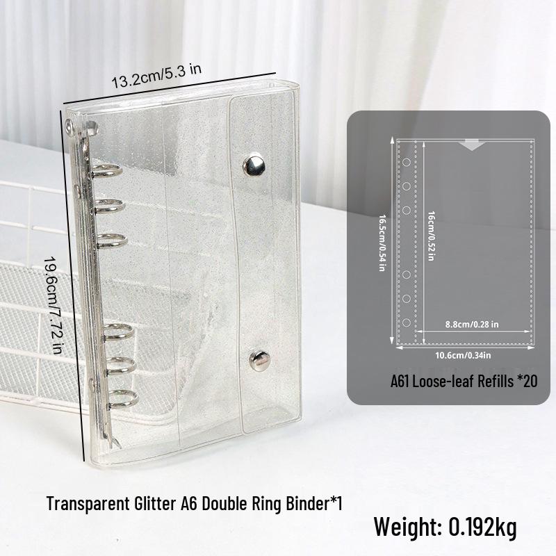 M5 Portable A6/A7 Binder Album with Transparent PVC Cover for Idol Photocard Storage