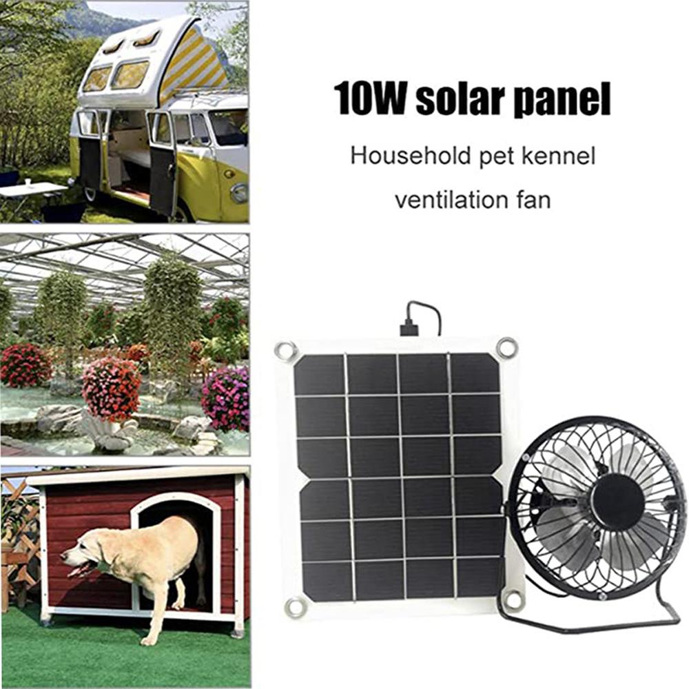 Taşınabilir 5W Çift USB Güneş Enerjili Fan Seti Güneş Paneli Monokristal Silikon Güneş Paneli