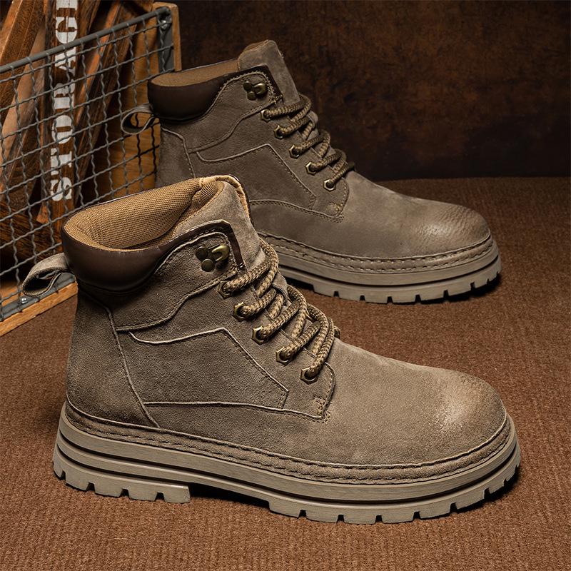 

Men s High-Top Yellow Hiking Boots - Non-Slip, Wear-Resistant, Winter Climbing & Work Footwear 41