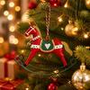 DIY Rocking Horse Pendant Retro Style Iron Horse Hanging With Bell Creative Christmas Tree Decoration Creative Decoration