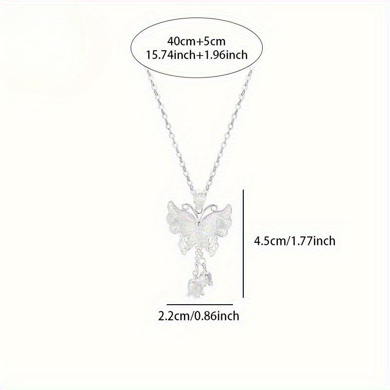 1PC Lily Butterfly Tassel Necklace, Elegantly Designed, Perfect for Couples, Girlfriends or Casual Wear