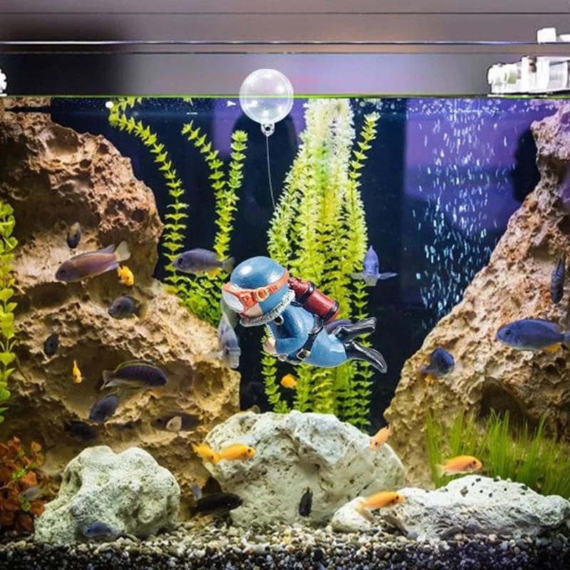 Resin Floating Simulated Diver Toy 1/2pcs Aquarium Decor Fish Tank Landscaping Pendant Ornament Accessories