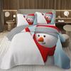 Cartoon Snowman Bedspread Merry Christmas Coverlet Set Twin King Size For Boys Girls Dorm Room Winter Theme Quilted Bedding Set