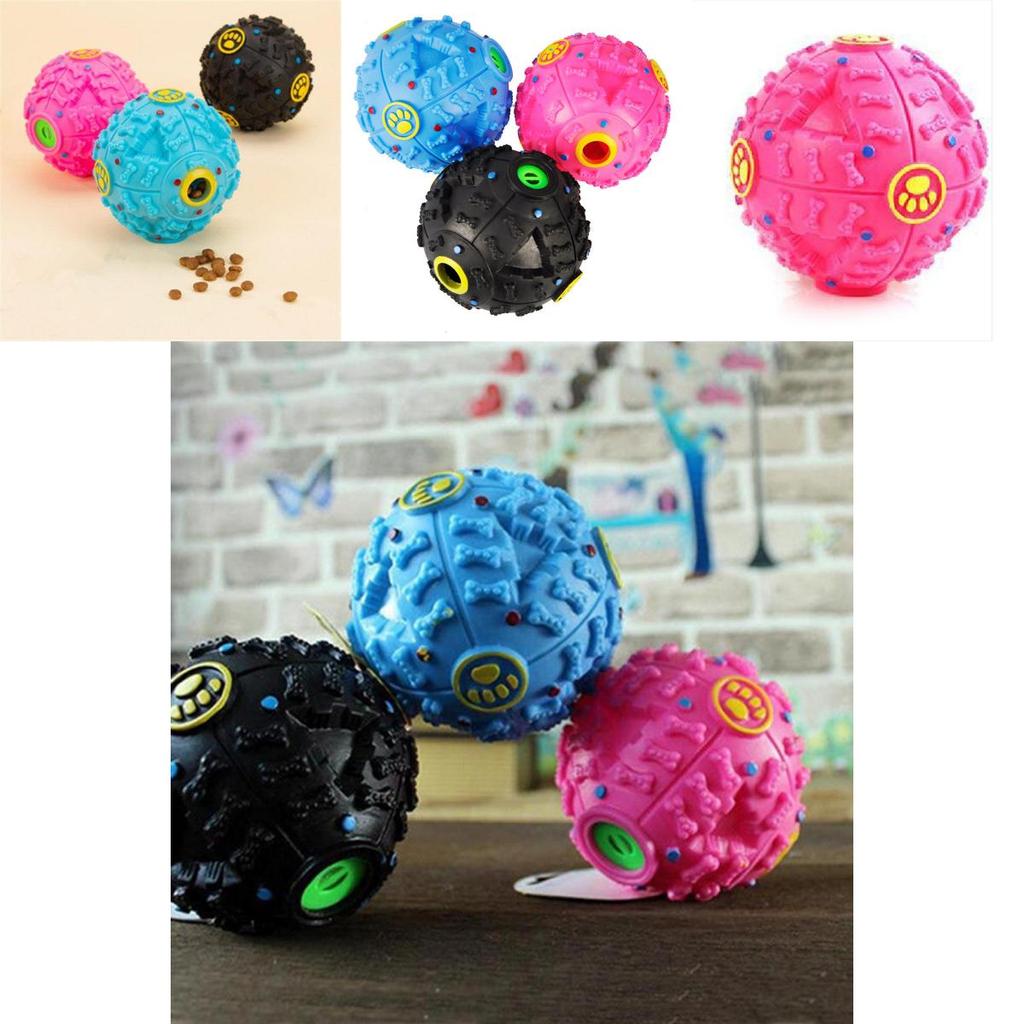 Enamel Rubber Squeak Toy Treat Dispenser Chew Resistant Interactive Dog Toy For Puppy Training